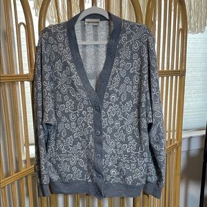 Vintage Cathy Daniels Charcoal Paisley Cardigan